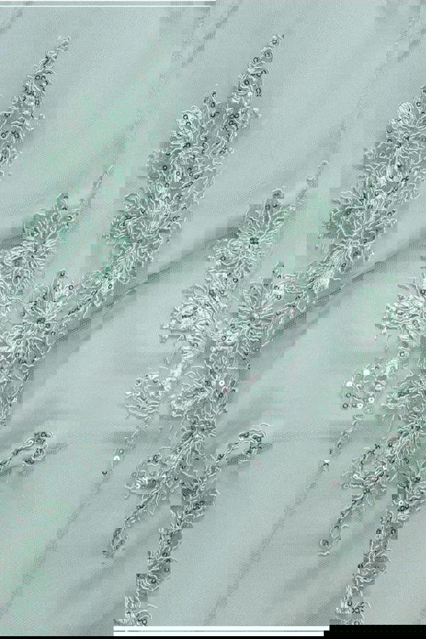 Pleated Satin Bodice High And Low Dress - Sage Green DR3337QZ