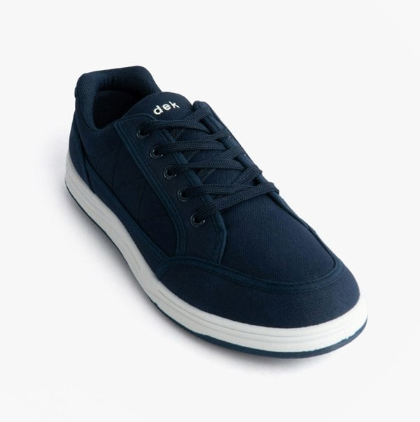DEK CHARLIE Mens Canvas 5 Eyelet Leisure Trainers Navy
