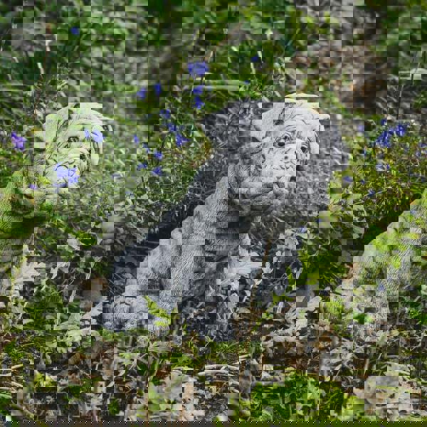 Cute Bulldog Pup Garden Ornament Dog Statue