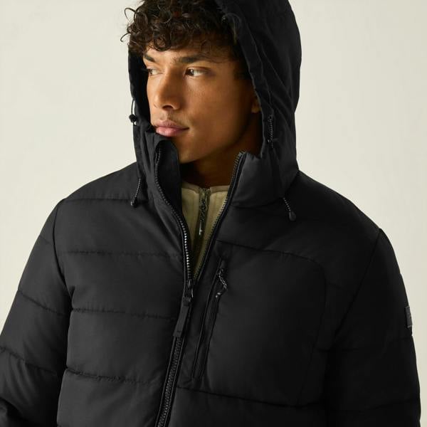 Regatta Mens Frankie Padded Jacket - Black/Iron - Black/Iron - 100% Mixed