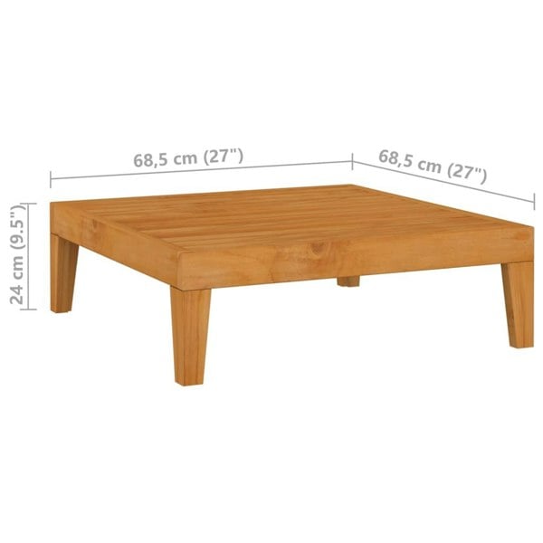 Berkfield Garden Table 68.5x68.5x24 cm Solid Acacia Wood