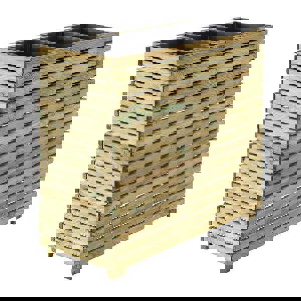 Cerland Horizon Tall Slatted Wooden Planter 90cm x 40cm 40L Modern Trough