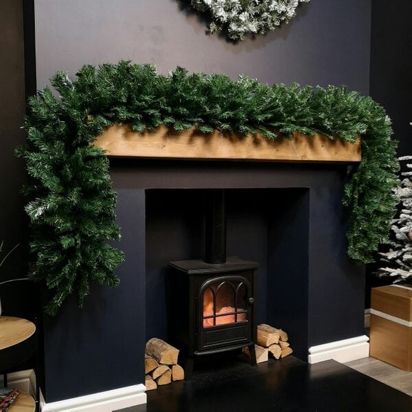 Samuel Alexander 2.7m (9ft) x 38cm Premier Luxury Extra Bushy Plain Green Christmas Garland