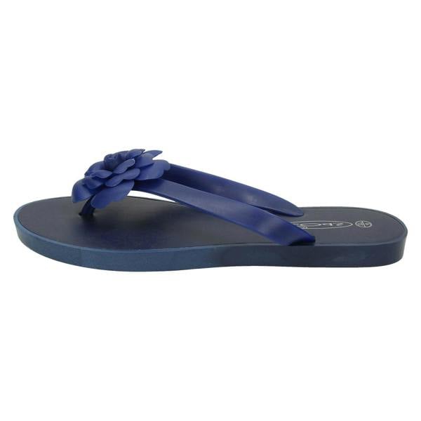 Spot On Ladies Spot On Flat Toepost Flower Trim Sandal