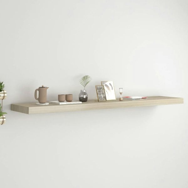 Berkfield Floating Wall Shelf Oak 120x23.5x3.8 cm MDF