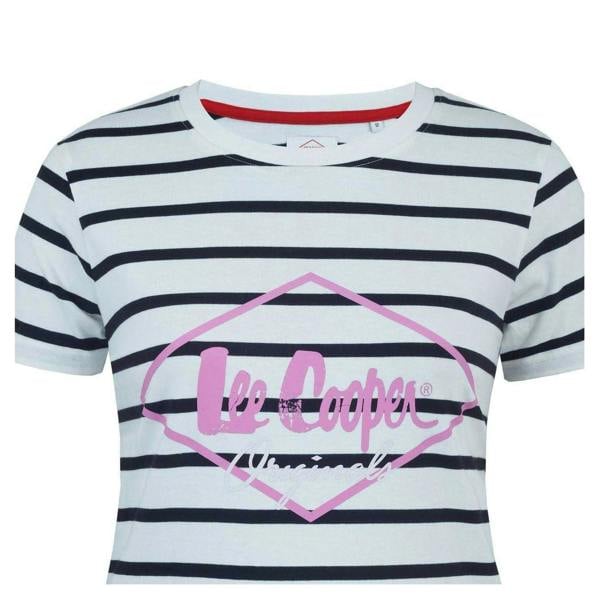 Lee Cooper Womens/Ladies Diamond T-Shirt - Black/White/Pink - 