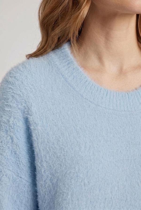 Blue | Soft Textured Long Sleeve Jumper

