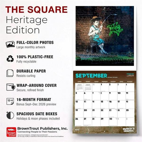 Banksy's Graffiti Calendar 2027, Wall Calendars, Month To View, Art, Gift
