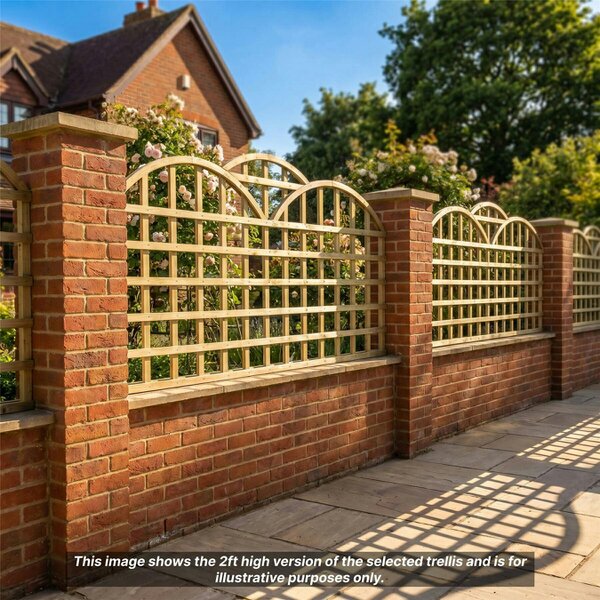 Premier Garden Supplies Standard Triple Dome Top Fence Panel Topper 6ft x 1-5ft Garden Trellis Decorative Cloud Lattice Privacy Divider - Wood - 3, 4 or 5