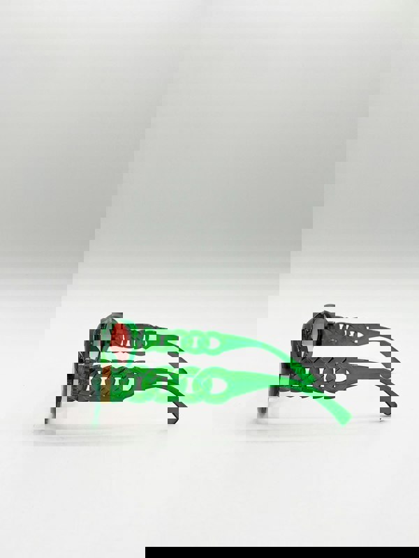 SVNX Chunky Aviator Sunglasses in Bright Green