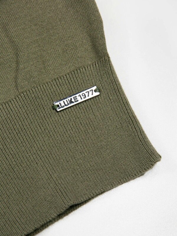 Luke 1977 LUKE1977 Jenson Funnel Neck Knitted Jumper - Clover Green