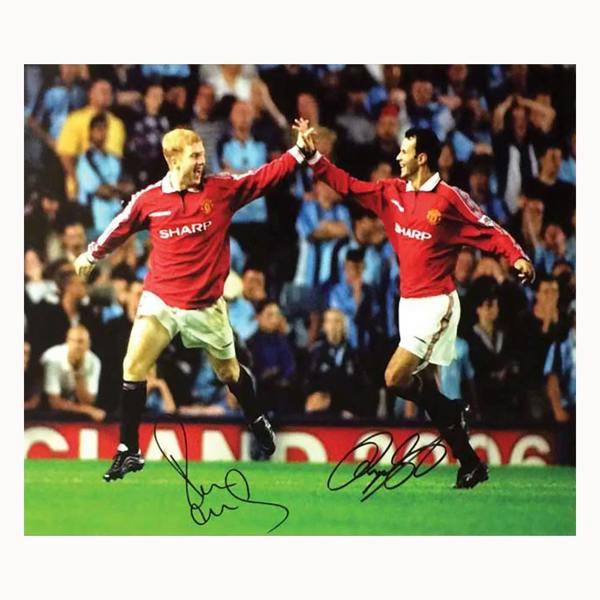 Ryan Giggs & Paul Scholes Dual signed 16x20 photo.