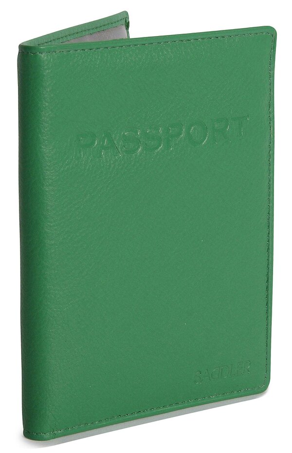 SADDLER HARPER Leather Passport Holder - RFID Protected, Slots for Cards and Boarding Pass - Jelly Bean