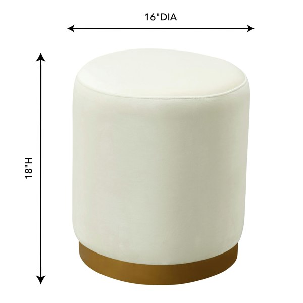 Furniture Edit Opal Cream Velvet Ottoman with Gold Base