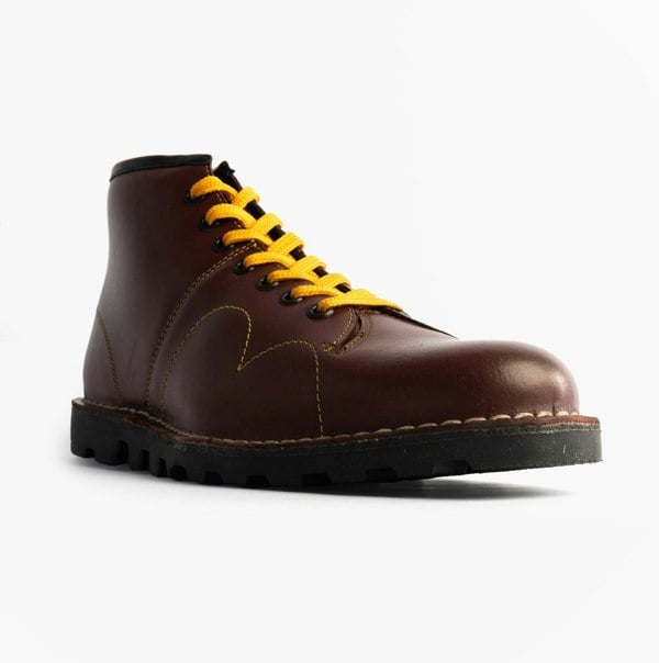 Grafters UNISEX Original Leather Monkey Boots Wine