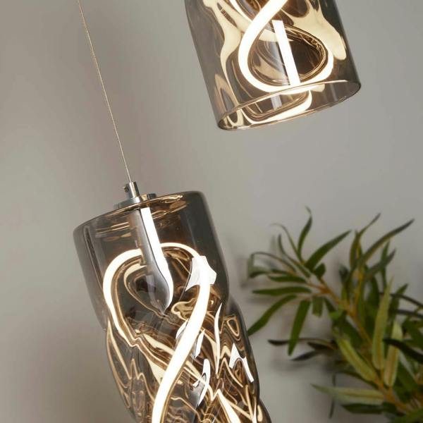 Pagazzi Lighting Demeter 3 Light Smoked Glass LED Cluster Ceiling Pendant