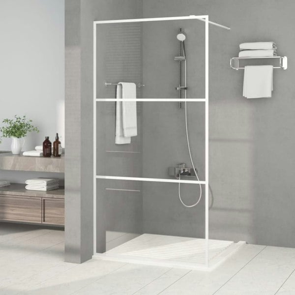 Berkfield Walk-in Shower Wall White 100x195 cm Clear ESG Glass