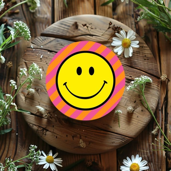 Love Frankie Helter Skelter Smiley Face Coasters - Tutti Frutti