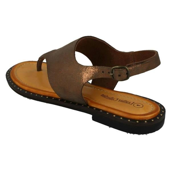Leather Collection Ladies Leather Collection Toepost Sandals F00201