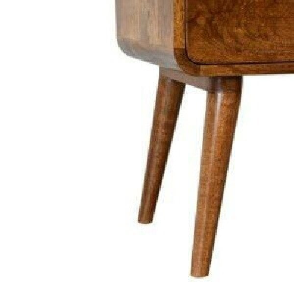Wyld Haus Ostuni Curved Mango Wood Chestnut Bedside Table 2 Drawers