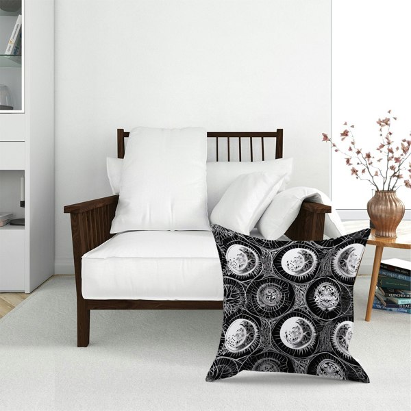 Warren Reed Black White Moon And Sun Floor Cushion