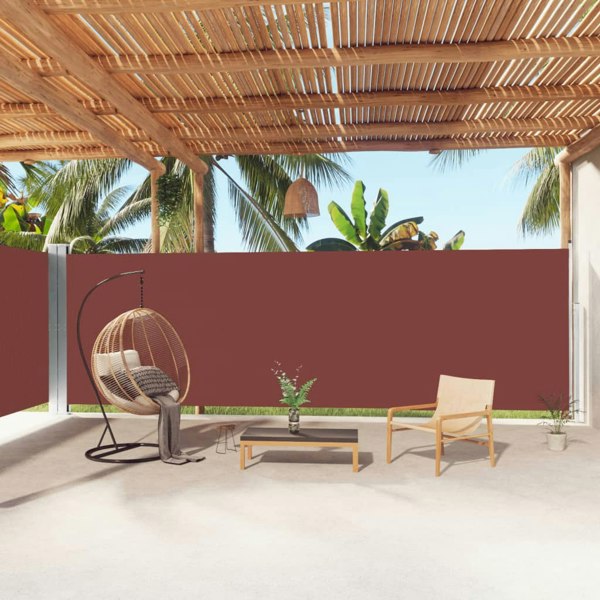 Berkfield Retractable Side Awning Brown 200x1000 cm