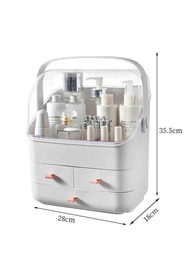 Living and Home Cosmetic Organizer Skincare Display Box With 3 Drawers
