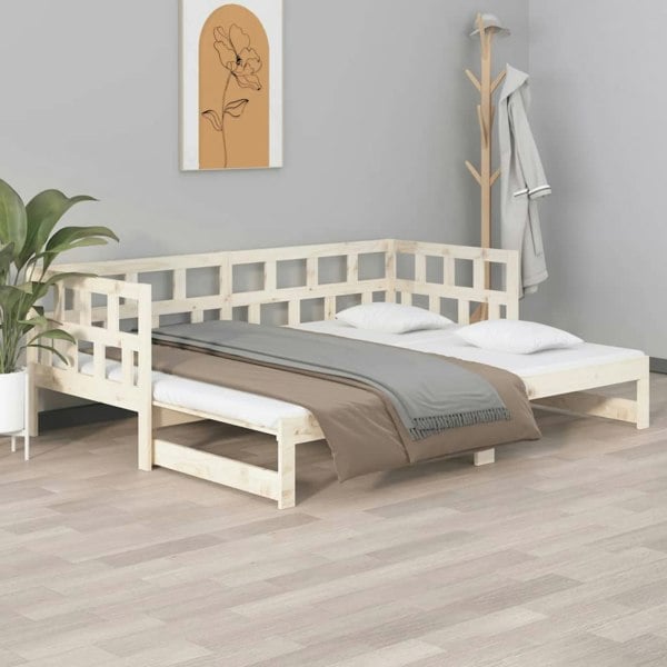 Berkfield Pull-out Day Bed Solid Wood Pine 2x(80x200) cm
