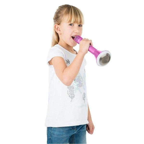 Mi-Mic Karaoke Microphone Speaker with Bluetooth and LED Lights - Pink