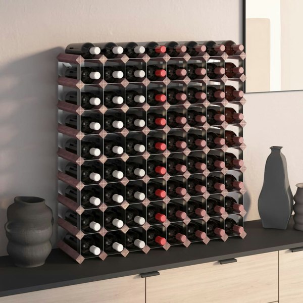 Berkfield Wine Rack for 72 Bottles Brown Solid Wood Pine