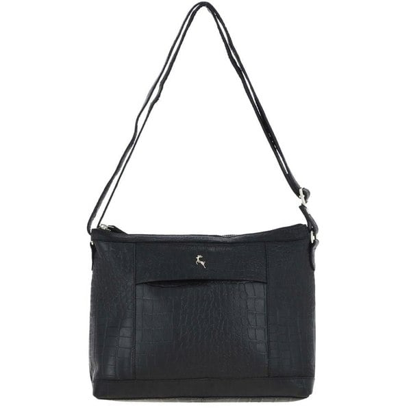'Carlotta' Croc Print Real Leather Shoulder Bag: BC1