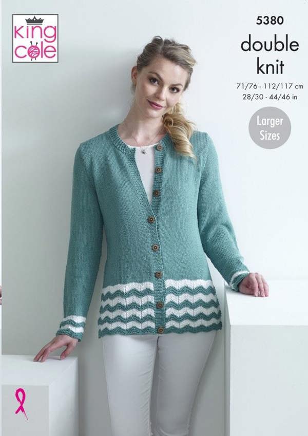King Cole Bamboo DK Knitting Pattern 5380, Cardigans, Waistcoats for Women, 28 - 46 Inches