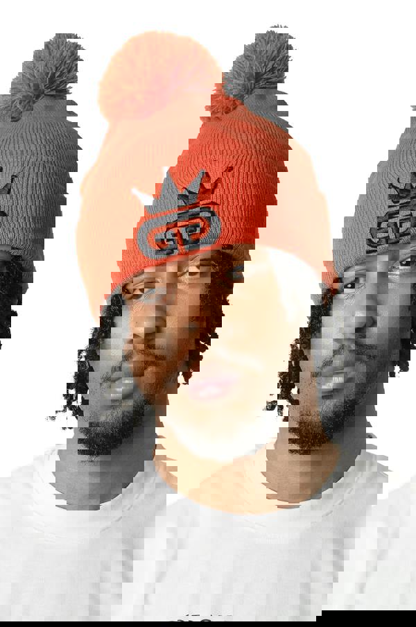 God Given Talent GGT Black Logo Royal Orange Bobble Woolly Hat