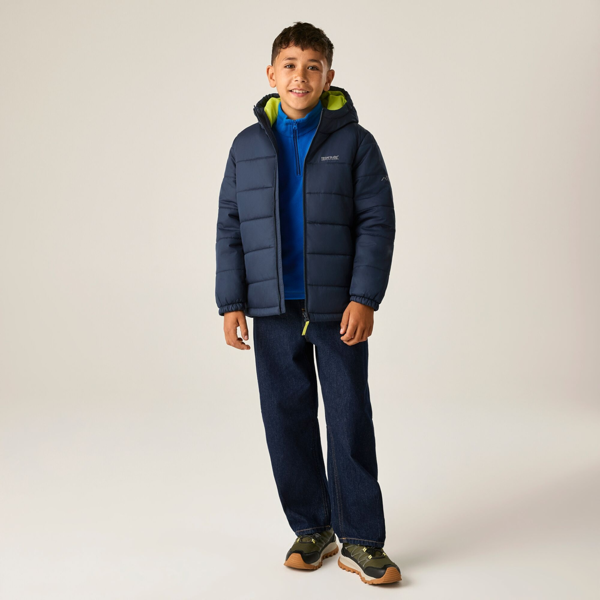 Regatta Kids Lofthouse Plain Padded Jacket - Navy/Wild Lime