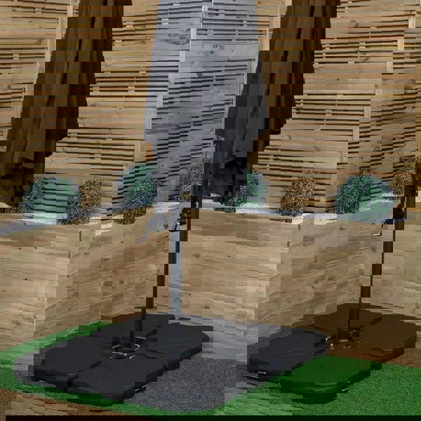 Samuel Alexander 3m Cantilever Banana Garden Parasol in Black with Crank Handle and Parasol Base Weights Included