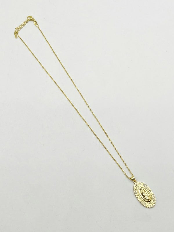 SVNX Virgin Mary Pendant Necklace in Gold Colour