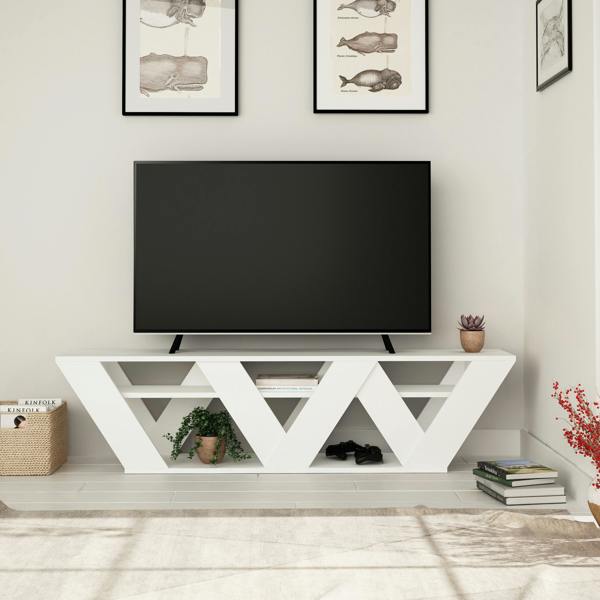Decortie Ralla Modern TV Unit with Shelves 65" 158cm