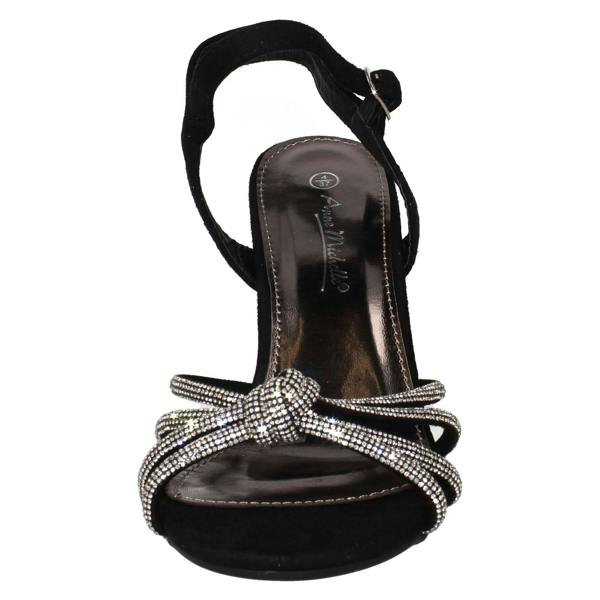 Anne Michelle Ladies Anne Michelle High Block Heel Diamante Knot Sandals F12051