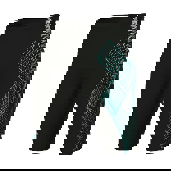 Arena Sea Water black and teal swim jammer shorts with geometric design