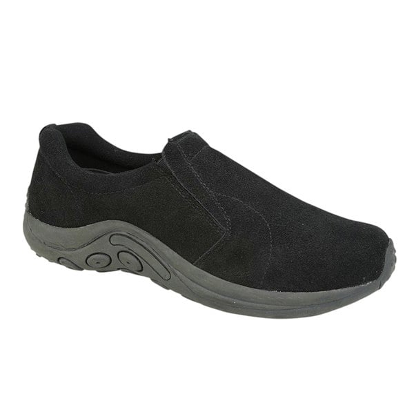 Suede Jungle Moc Hiking Walking Slip On Casual Shoes - Black - Daley Footwear