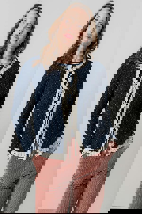 Lily & Me Adelia Tie Front Cardigan Navy