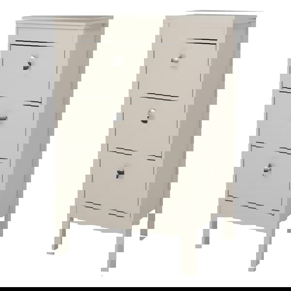 Furniture To Go Madrid Bedside Table 3 Drawers in Cashmere