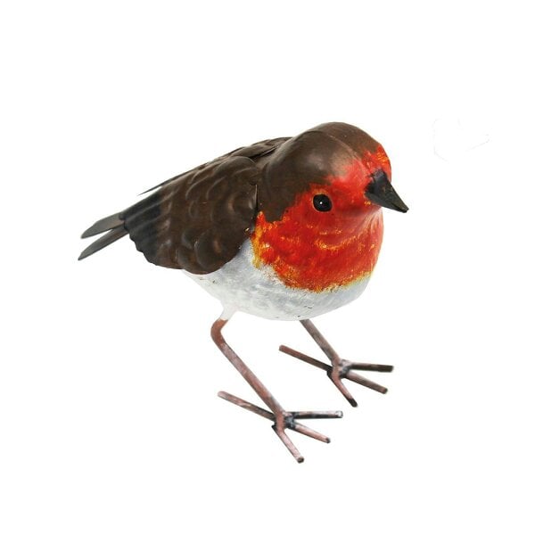 EDH Door Hardware Christmas Robin Ornament Large Garden Hand Painted Metal Redbreast Bird XMAS Tree Decoration Festive Gift