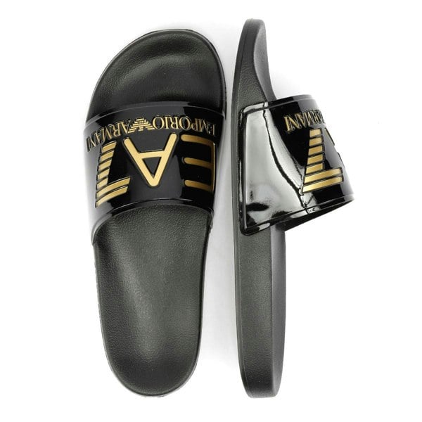EA7 Water Sports Men's Black/Gold Slides