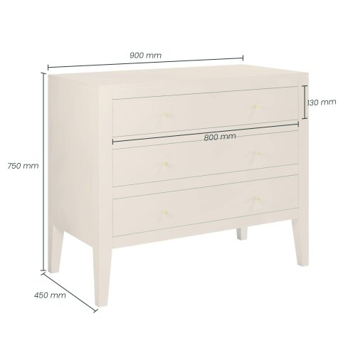 Wyld Haus Cordoba Pigeon Grey Wood Grain 3 Drawer Chest