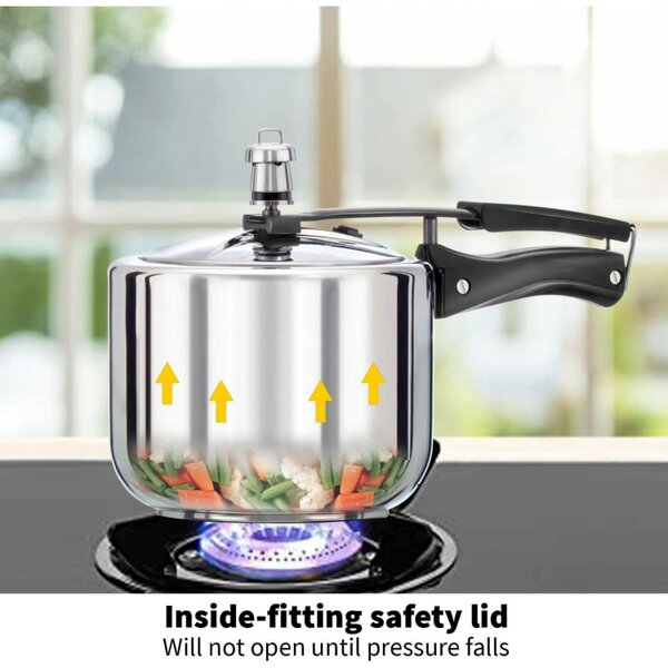Dyzi 3L Stainless Steel Inner Lid Pressure Cooker Induction Compatible