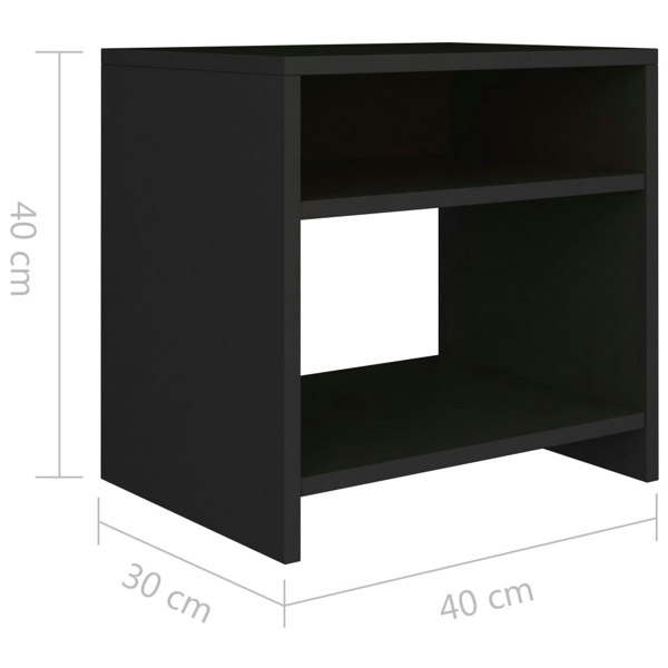Berkfield Bedside Cabinet Black 40x30x40 cm Engineered Wood