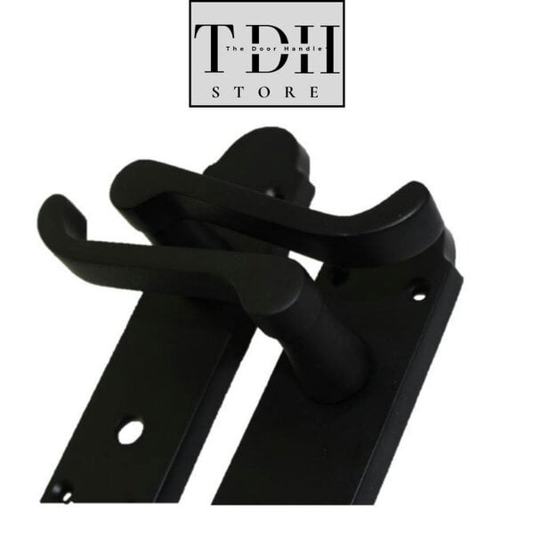 EDH Door Hardware Victorian Style Interior Matt Black Bathroom Door Handles - Classic Design