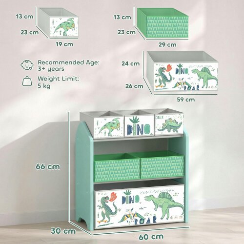 AIYAPLAY Toy Storage Organiser Kids Toy Storage Rack with Storage Bins