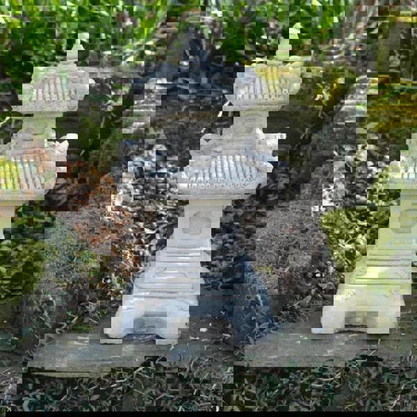 Two-Tiered Stonecast Kowloon Pagoda Garden Ornament